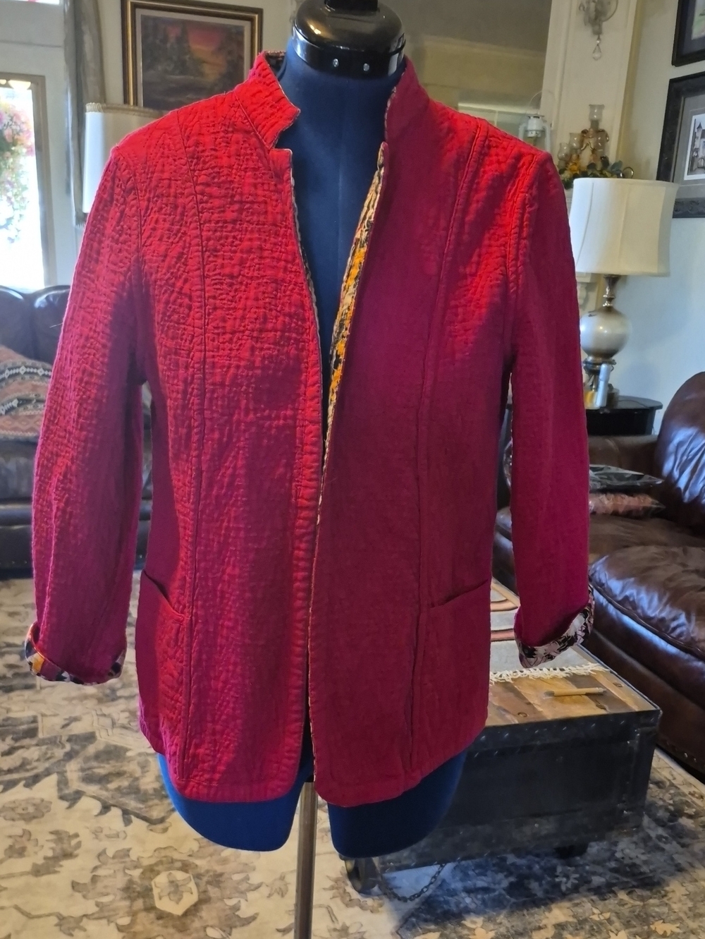 Boucle Reversable Jacket Perfect For Fall Weather.Sz.L.(#1821A) Vintage